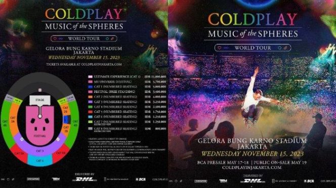 
 Daftar Harga Tiket dan Layout Konser Coldplay Jakarta Resmi Dirilis
