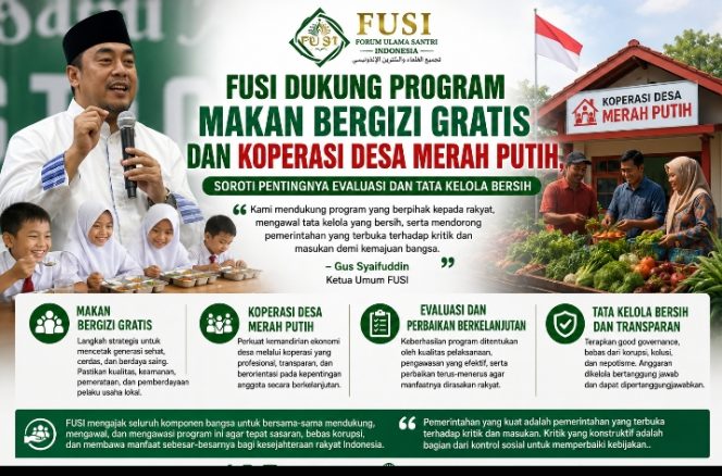 
 FUSI Dukung Program Makan Bergizi Gratis dan Koperasi Desa Merah Putih, Soroti Pentingnya Evaluasi dan Tata Kelola Bersih